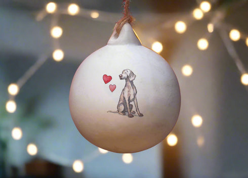 Weimaraner Ceramic Round Bauble